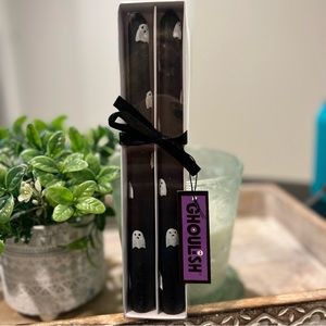 👻Boo Ghost Black Taper Candles NEW - viral TikTok ghosts